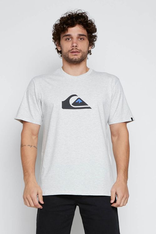 Camiseta Quiksilver M/C Comp Logo Cinza Claro Mescla