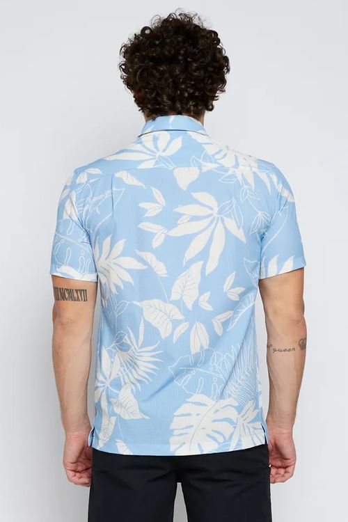 Camisa Quiksilver M/C Last Island Azul/Branco