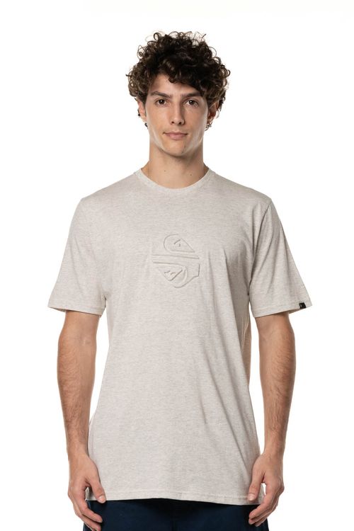 Camiseta Quiksilver M/C Emboss Double Areia Mescla