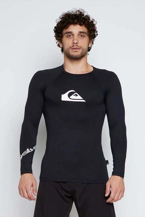 Camiseta Quiksilver Surf M/L All Times Preto