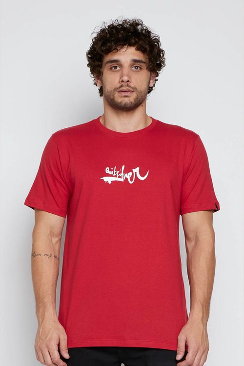 Camiseta Quiksilver M/C Impaired Logo Dna Vermelho