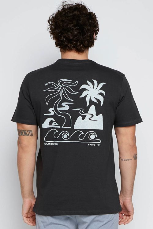 Camiseta Quiksilver M/C Tropical Breeze Cinza Escuro