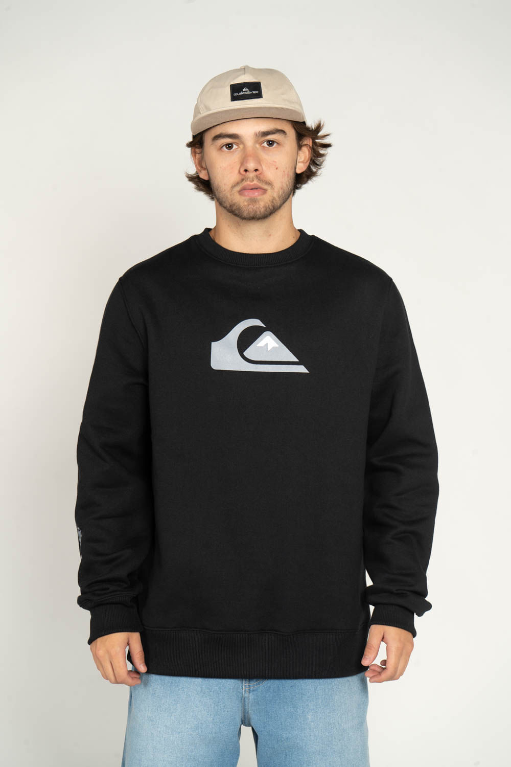 Moletom Blusa de frio Quiksilver Preto Care Comp Logo