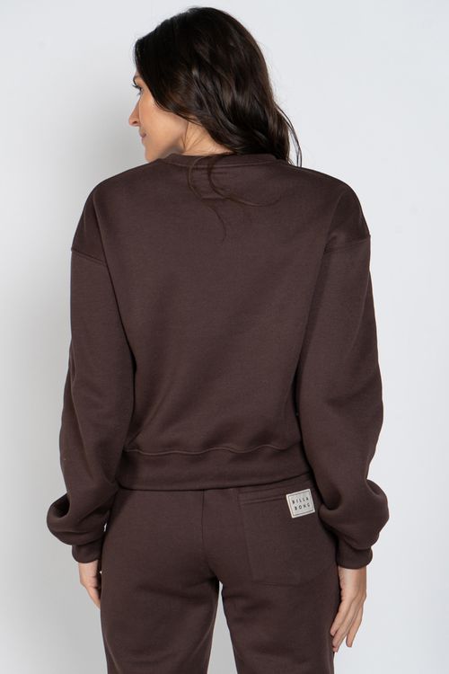 Moletom Billabong Palmin Kendal Etiqueta Marrom Escuro