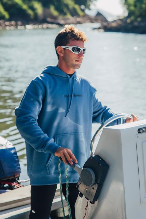 Moletom Quiksilver Fech Omni Logo Dna Azul Escuro