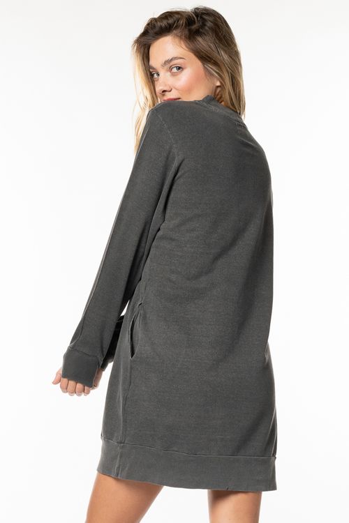 Vestido Billabong Take Me Out Cinza Escuro