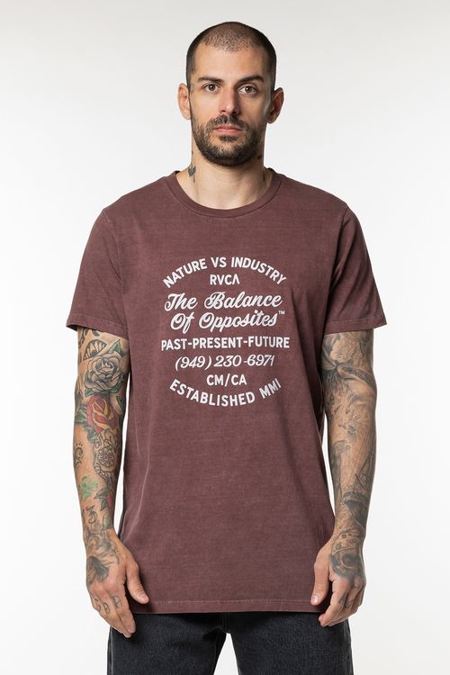 Camiseta RVCA M/C Balance Cafe Marrom Escuro