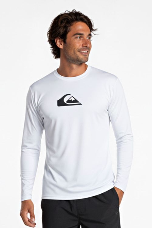 Camiseta Quiksilver Surf M/L Solid Streak Ls White