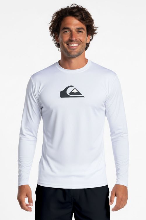 Camiseta Quiksilver Surf M/L Solid Streak Ls White