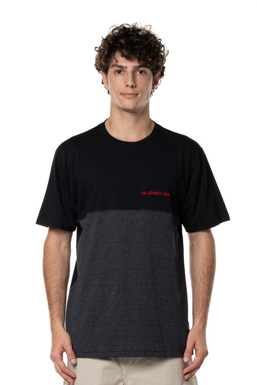 Camiseta Quiksilver M/C Top Line Preto/Cinza Escuro Mescla