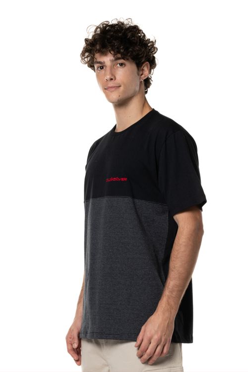 Camiseta Quiksilver M/C Top Line Preto/Cinza Escuro Mescla