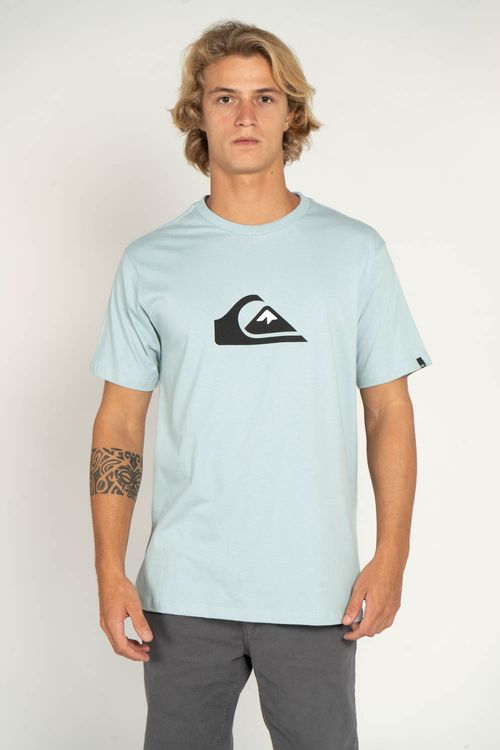 Camiseta Quiksilver M/C Comp Logo Azul Claro
