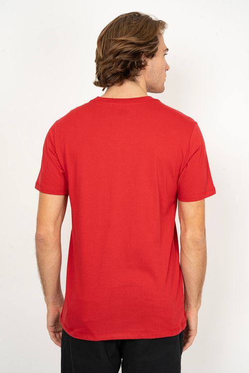 Camiseta Quiksilver M/C Emb Three Logo Vermelho