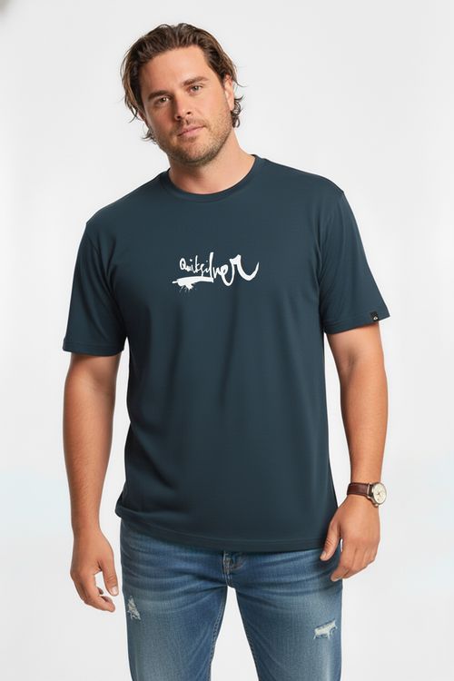 Camiseta Quiksilver M/C Impaired Logo Dna Ps Azul Escuro