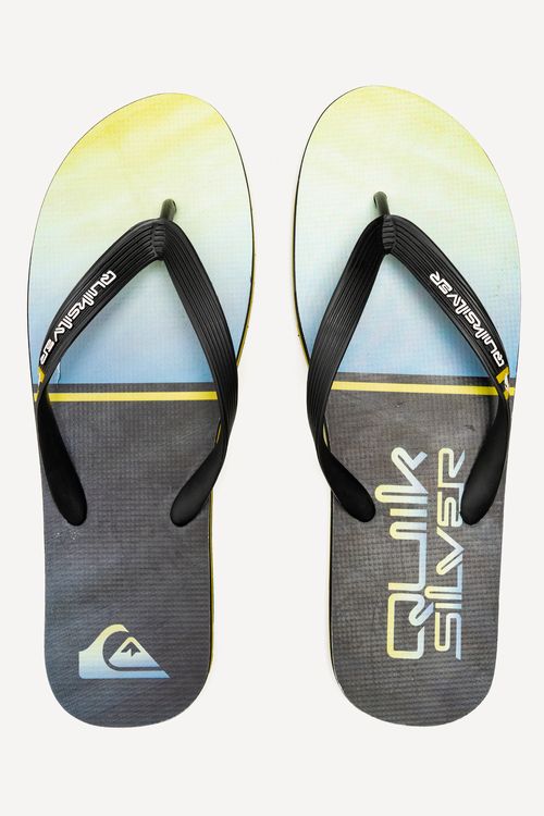 Chinelo Quiksilver Molokai Broken Type Preto
