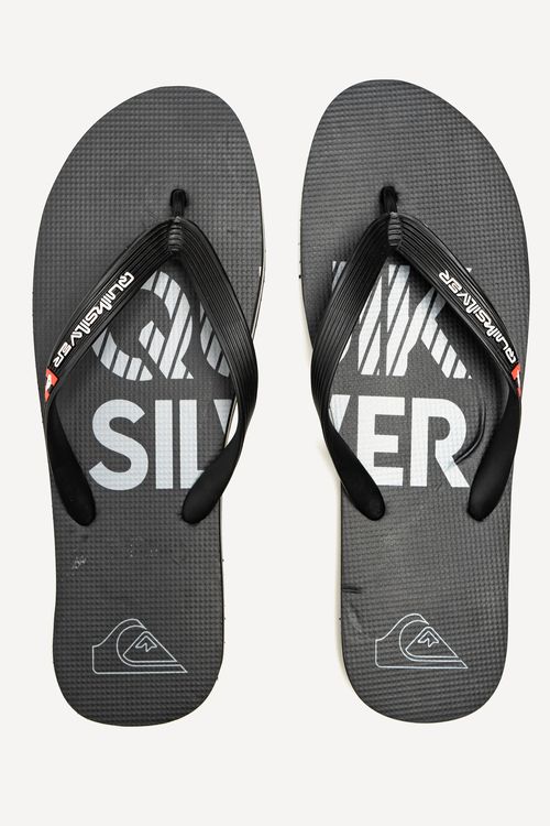Chinelo Quiksilver Molokai Silver Transfer Preto