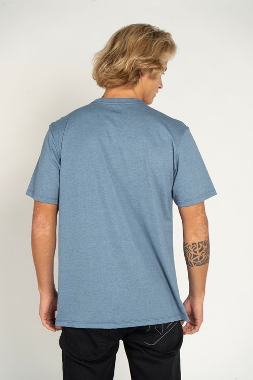 Camiseta Quiksilver M/C Full Logo Azul Mescla