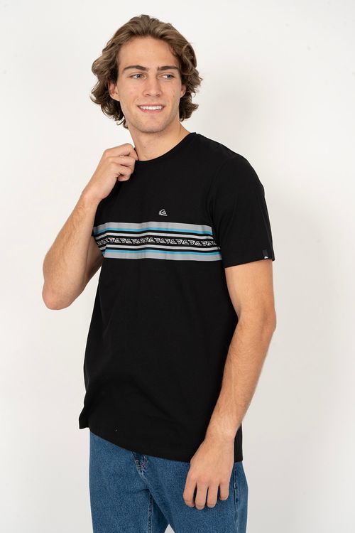 Camiseta Quiksilver M/C Line Logo Preto