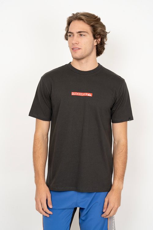 Camiseta Quiksilver M/C Clicker Logo Dna Cinza Escuro