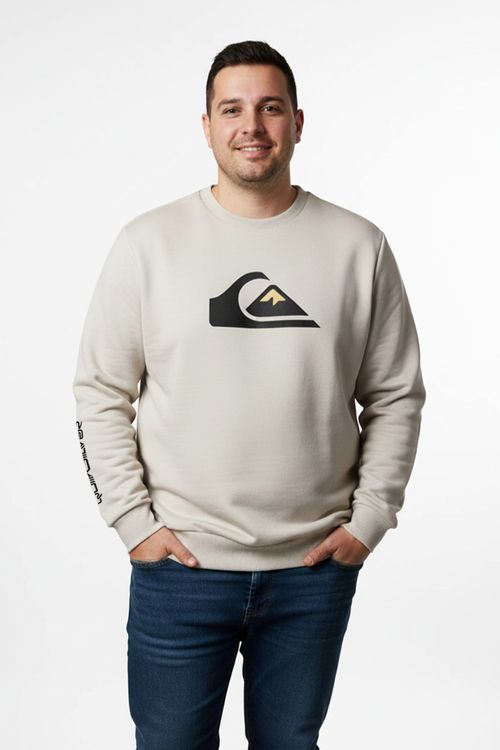 Moletom Quiksilver Care Comp Logo Ps Off White