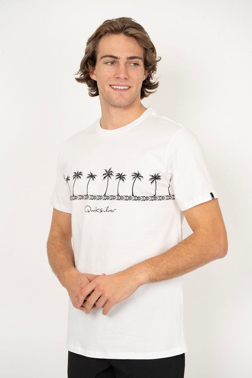 Camiseta Quiksilver M/C Summer Palms Snow White