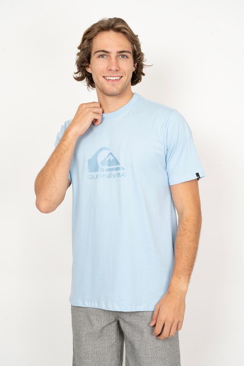 Camiseta Quiksilver M/C New Comp Logo Azul Claro