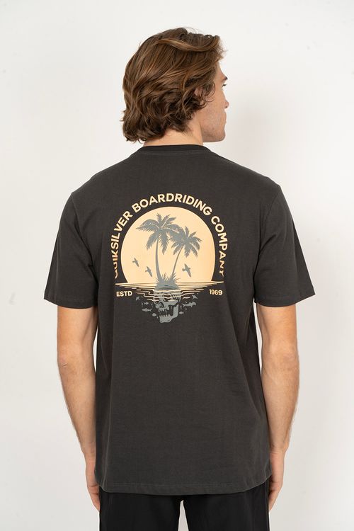 Camiseta Quiksilver M/C Island Cinza Escuro