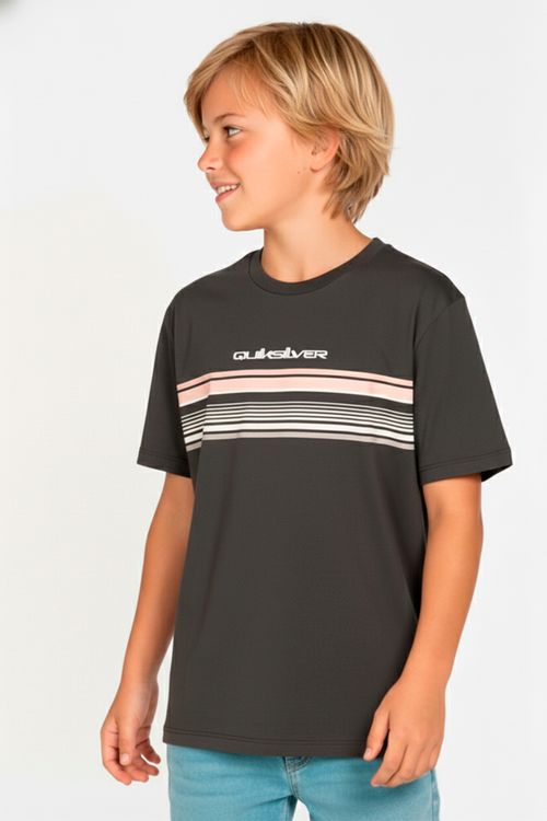 Camiseta Quiksilver M/C Banner Kd Cinza Escuro