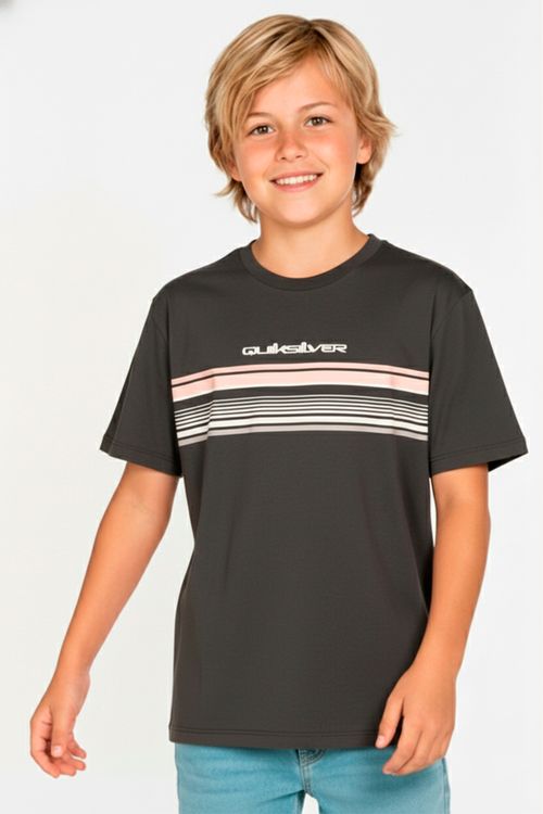 Camiseta Quiksilver M/C Banner Kd Cinza Escuro