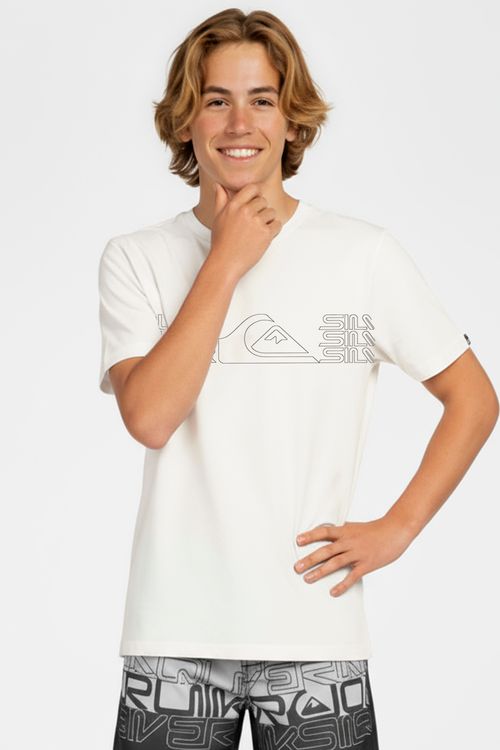 Camiseta Quiksilver M/C Big Block Tn Snow White