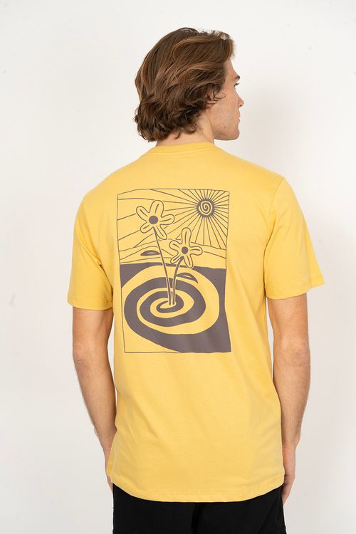 Camiseta Quiksilver M/C Skipping Stones Mostarda