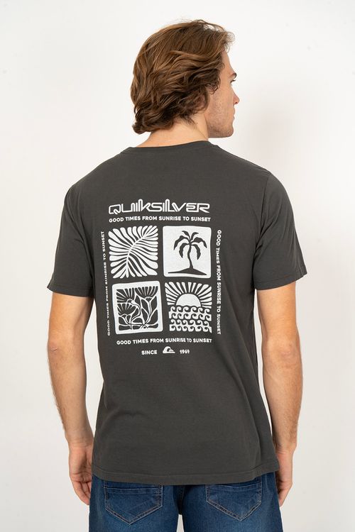 Camiseta Quiksilver M/C Sunset Cinza Escuro