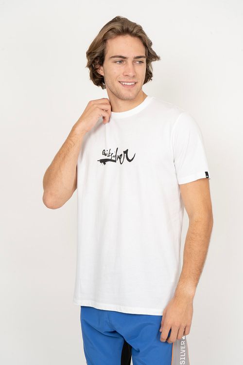 Camiseta Quiksilver M/C Impaired Logo Dna Branco