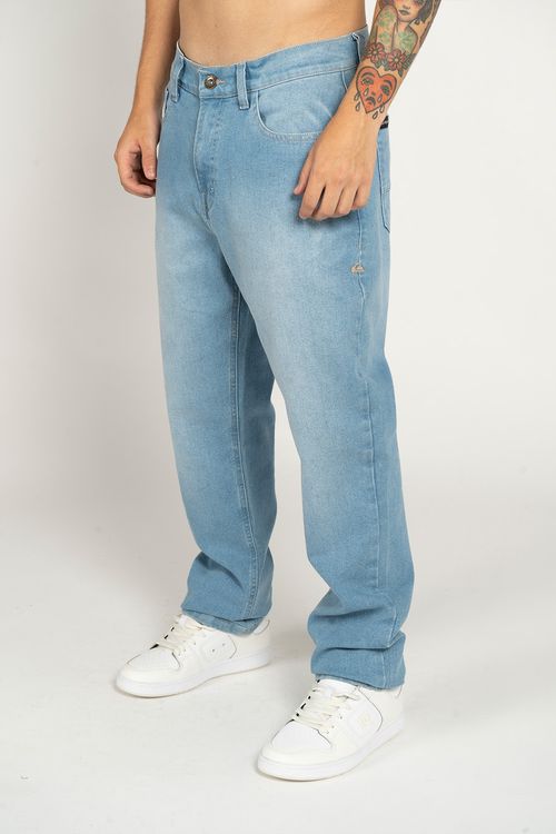 Calça Quiksilver Jeans Everyday Delavê Azul Claro