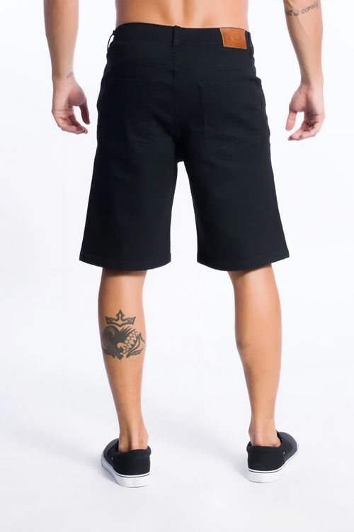 Bermuda Quiksilver Jeans Everyday Black Preto