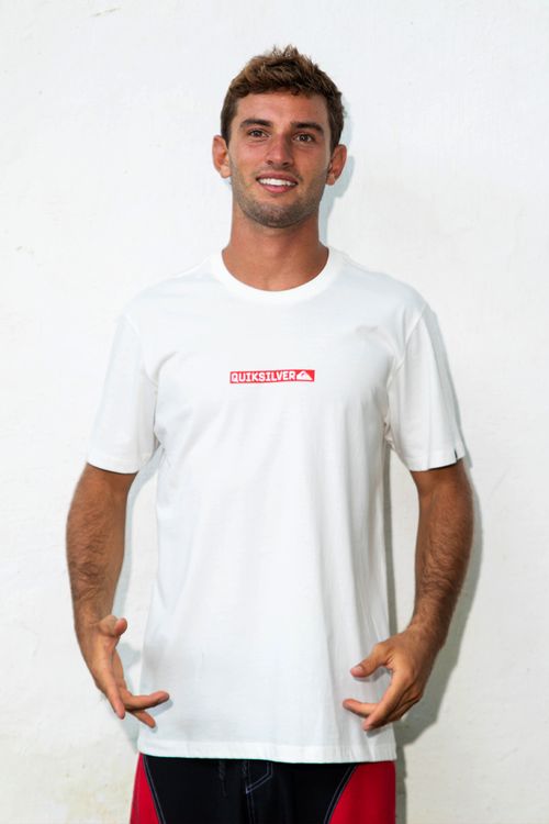 Camiseta Quiksilver M/C Clicker Logo Dna Branco