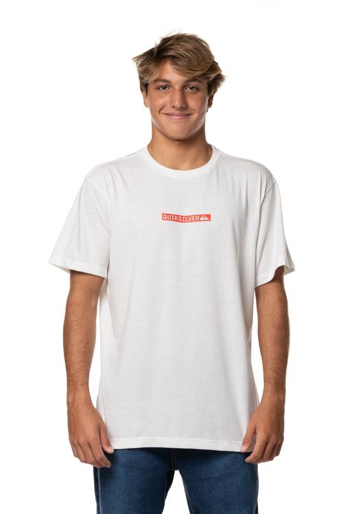 Camiseta Quiksilver M/C Clicker Logo Dna Branco