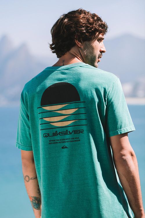 Camiseta Quiksilver M/C Rise Sun Verde