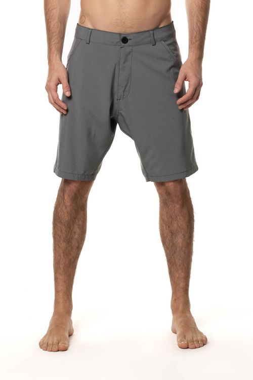 Bermuda Quiksilver Hybrid Fusion Cinza Escuro