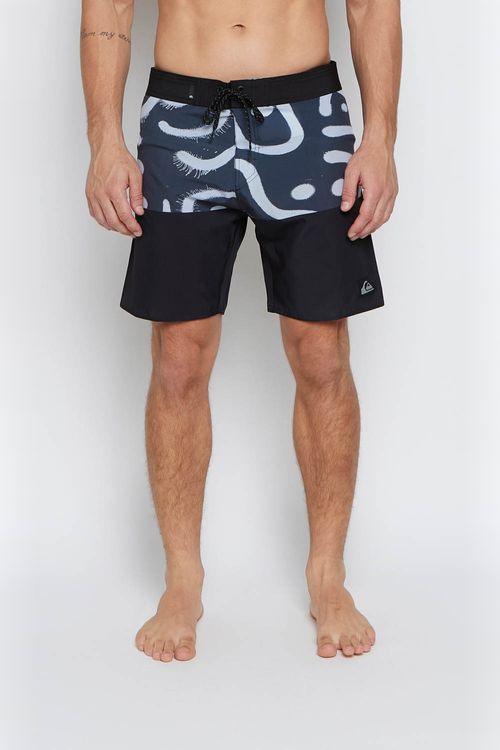 Boardshort Quiksilver Everyday Division Lines 18 Preto