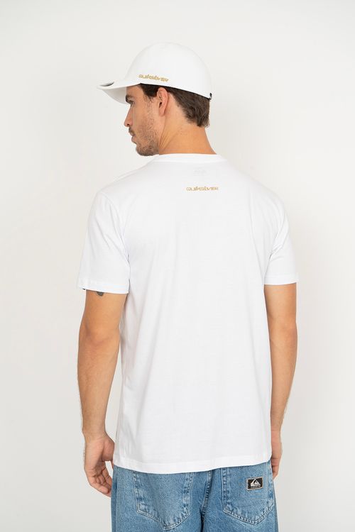 Camiseta Quiksilver M/C Chrome Three Logo Branco