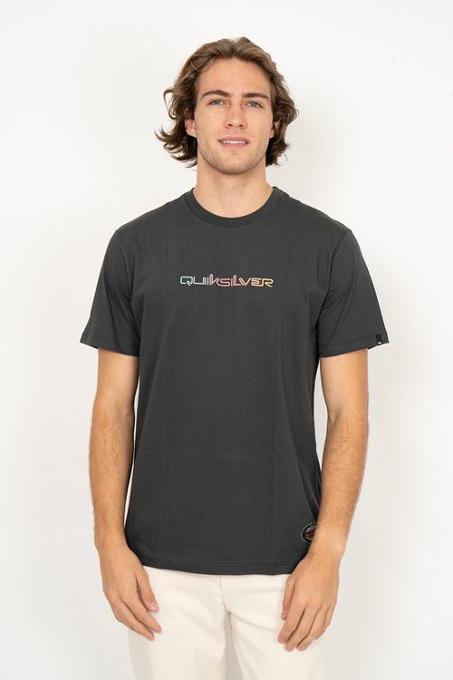 Camiseta Quiksilver M/C Gradient Type New Wave Preto