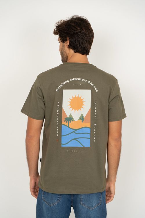 Camiseta Billabong M/C Sun Down Verde Militar