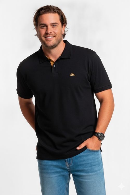 Polo Quiksilver M/C Embroidery Piquet Ps Preto