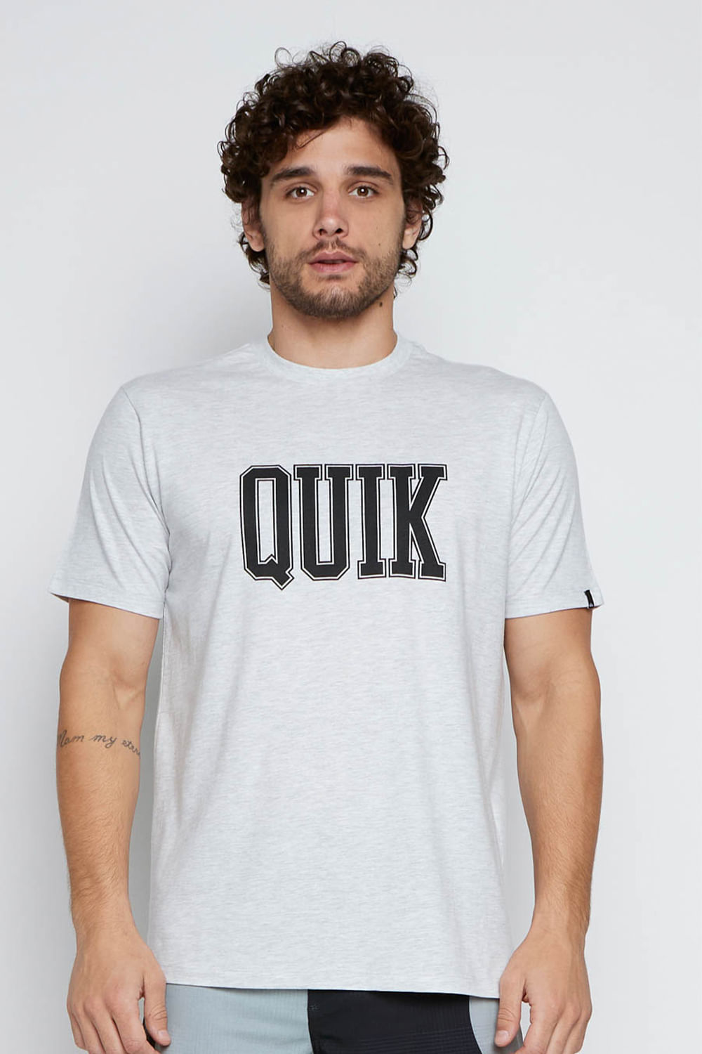 Camiseta Quiksilver M/C Griff Quik Cinza Claro Mescla
